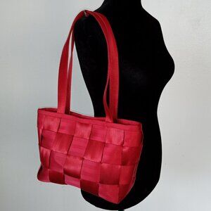 Vintage THE ORIGINAL SEATBELTBAG Red Top-handle Tote--Harvey's Seat Belt Bags